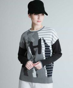 HIROKO KOSHINO / ヒロココシノ ニット・セーター | 【日本製】ロゴアートジャガードニット