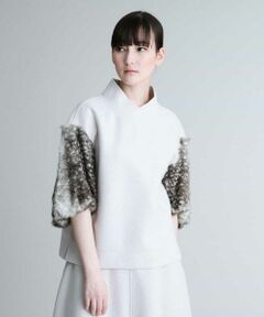 HIROKO KOSHINO / ヒロココシノ カットソー | 【洗える】フェイクファージョイントプルオーバー