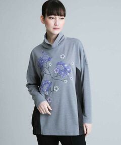 HIROKO KOSHINO / ヒロココシノ カットソー | 【洗える/日本製】フラワーエンブロイダリープルオーバー