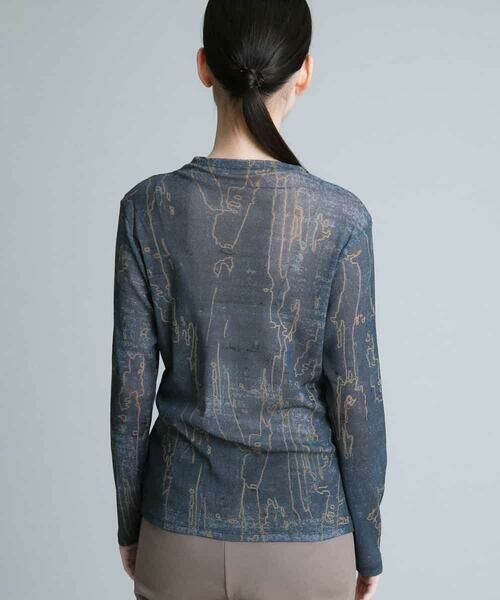 HIROKO KOSHINO / ヒロココシノ カットソー | 【洗える/日本製】ナイロンチュールプリントカットソー | 詳細2