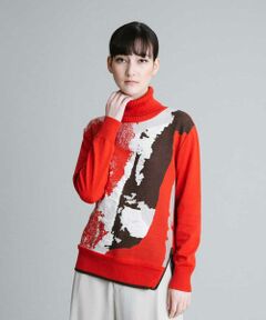 HIROKO KOSHINO / ヒロココシノ ニット・セーター | 【日本製】ペインティングジャガードニット