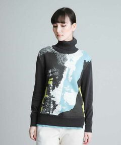 HIROKO KOSHINO / ヒロココシノ ニット・セーター | 【日本製】ペインティングジャガードニット