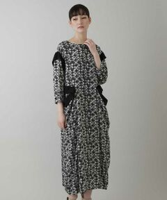 HIROKO KOSHINO / ヒロココシノ ロング・マキシ丈ワンピース | 【日本製】ドットパターンドレープワンピース