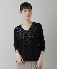 HIROKO KOSHINO / ヒロココシノ カットソー | 【洗える/日本製】エンブロイダリープルオーバー