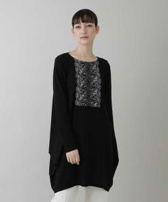 HIROKO KOSHINO / ヒロココシノ チュニック | 【洗える/日本製】レースアクセントカットソーチュニック