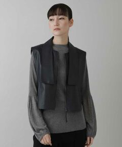HIROKO KOSHINO / ヒロココシノ ベスト | デザインレザーショートベスト