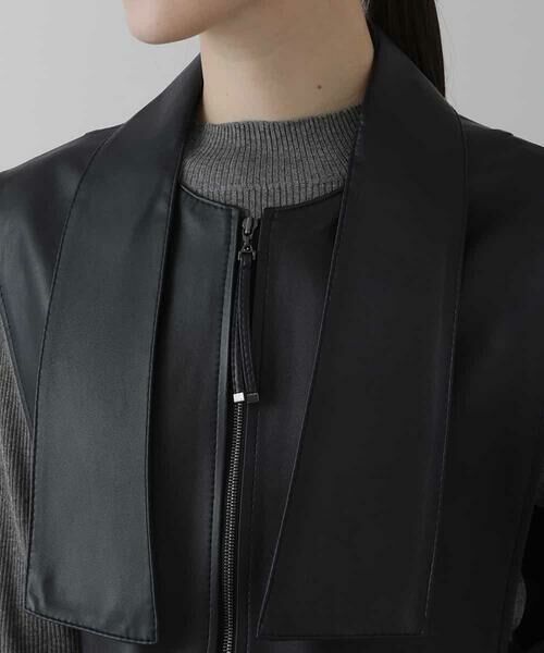 HIROKO KOSHINO / ヒロココシノ ベスト | デザインレザーショートベスト | 詳細4