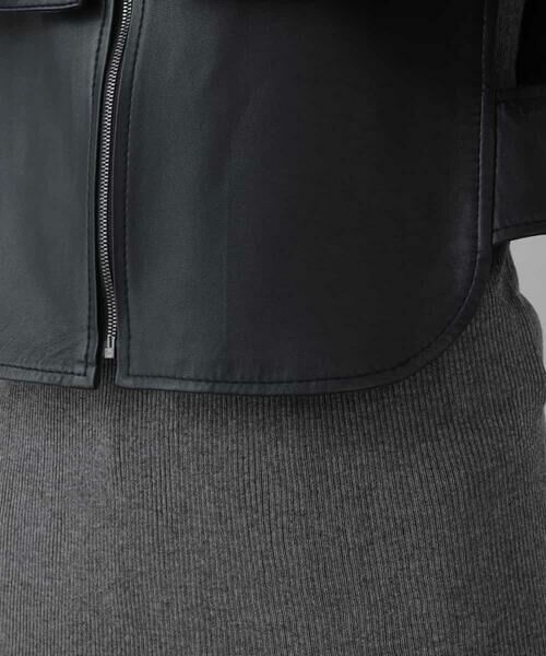 HIROKO KOSHINO / ヒロココシノ ベスト | デザインレザーショートベスト | 詳細6