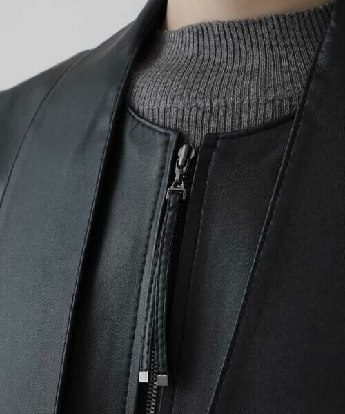 HIROKO KOSHINO / ヒロココシノ ベスト | デザインレザーショートベスト | 詳細7