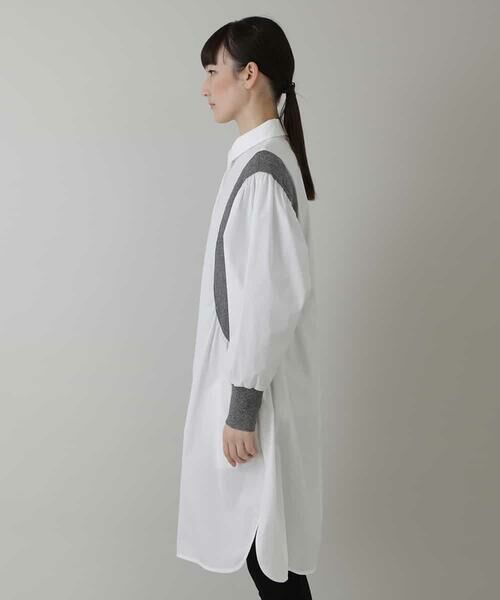 HIROKO KOSHINO / ヒロココシノ シャツ・ブラウス | 【洗濯機で洗える】リブアクセントブラウス | 詳細1