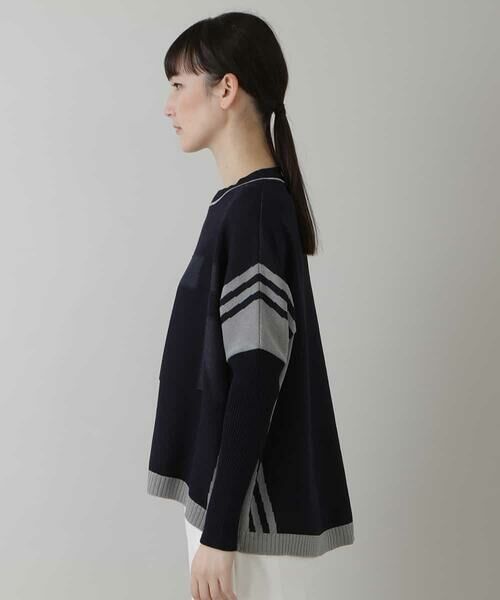 HIROKO KOSHINO / ヒロココシノ ニット・セーター | 【洗える/日本製】ロゴデザインニット | 詳細1