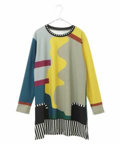 HIROKO KOSHINO / ヒロココシノ チュニック | 【洗濯機で洗える/日本製】カラーブロックストレッチチュニック