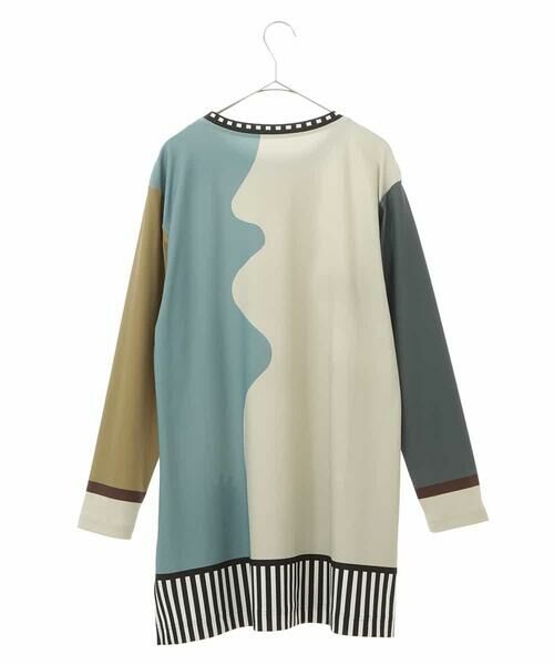 HIROKO KOSHINO / ヒロココシノ チュニック | 【洗濯機で洗える/日本製】カラーブロックストレッチチュニック | 詳細1
