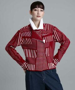 HIROKO KOSHINO / ヒロココシノ セットアップ | 【日本製】ストライプジャガードニットジャケット