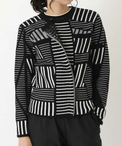 HIROKO KOSHINO / ヒロココシノ セットアップ | 【日本製】ストライプジャガードニットジャケット