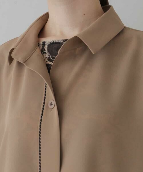 HIROKO KOSHINO / ヒロココシノ シャツ・ブラウス | 【洗える/日本製】シアーポリエステルロングブラウス | 詳細4