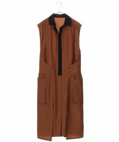 HIROKO KOSHINO / ヒロココシノ ロング・マキシ丈ワンピース | 【日本製】シャツベスト風ドレス