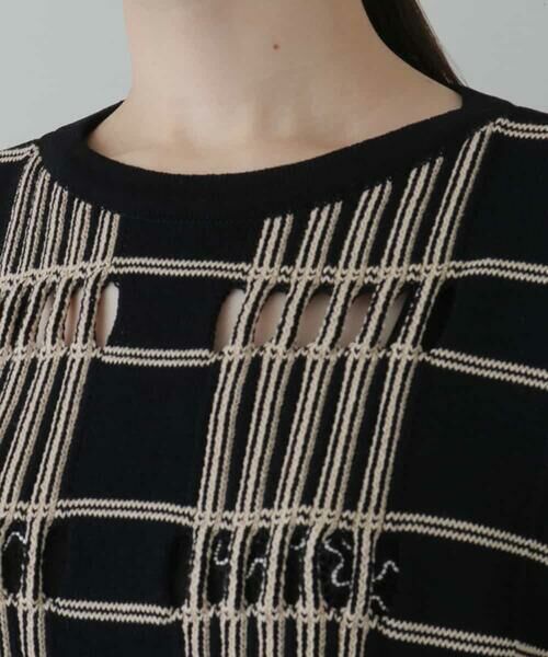 HIROKO KOSHINO / ヒロココシノ ニット・セーター | 【日本製】チェックニットトップス | 詳細4