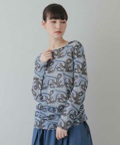 HIROKO KOSHINO / ヒロココシノ カットソー | 【洗える/日本製】レースチュールプリントカットソー