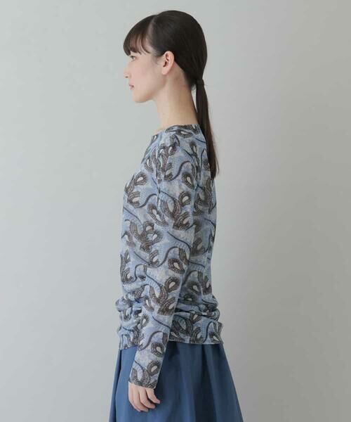 HIROKO KOSHINO / ヒロココシノ カットソー | 【洗える/日本製】レースチュールプリントカットソー | 詳細1