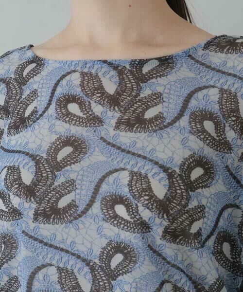 HIROKO KOSHINO / ヒロココシノ カットソー | 【洗える/日本製】レースチュールプリントカットソー | 詳細4