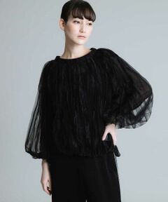 HIROKO KOSHINO / ヒロココシノ カットソー | 【洗える】プリーツチュールプルオーバ