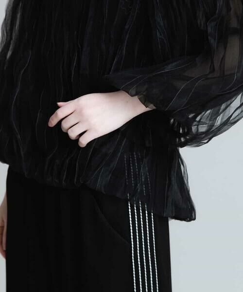 HIROKO KOSHINO / ヒロココシノ カットソー | 【洗える】プリーツチュールプルオーバ | 詳細5