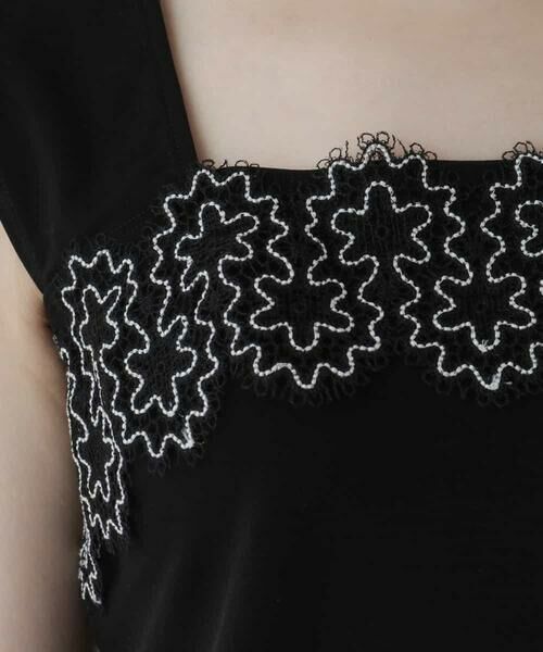 HIROKO KOSHINO / ヒロココシノ ベスト | 【洗える/日本製】レースディテールタンクトップ | 詳細7
