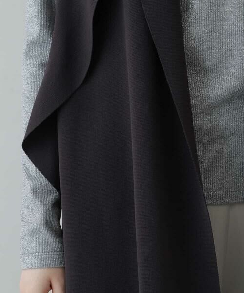 HIROKO KOSHINO / ヒロココシノ ベスト | 【日本製】フリルニットロングジレ | 詳細7