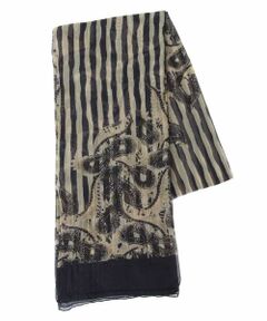HIROKO KOSHINO / ヒロココシノ マフラー・ショール・スヌード・ストール | レース&ストライプパターンスカーフ