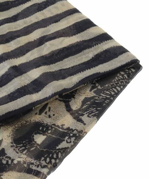 HIROKO KOSHINO / ヒロココシノ マフラー・ショール・スヌード・ストール | レース&ストライプパターンスカーフ | 詳細2