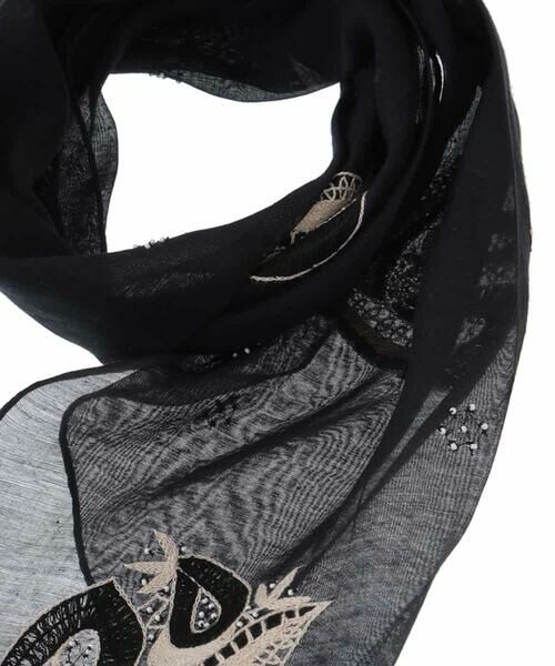 HIROKO KOSHINO / ヒロココシノ マフラー・ショール・スヌード・ストール | エンブロイダリーストール | 詳細4