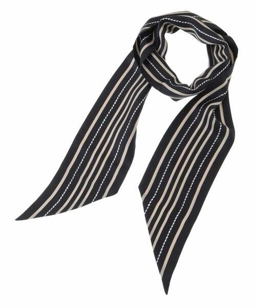 HIROKO KOSHINO / ヒロココシノ マフラー・ショール・スヌード・ストール | 【日本製】ストライプパターンタイストール | 詳細4