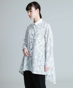 HIROKO KOSHINO / ヒロココシノ シャツ・ブラウス | 【洗濯機で洗える/日本製】イラスト柄ブロードシャツ