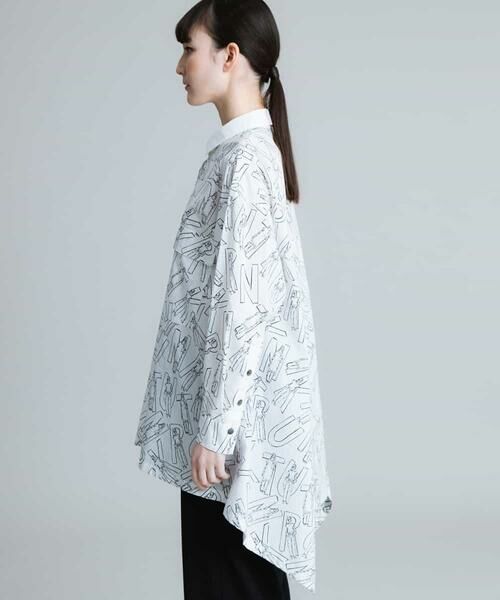 HIROKO KOSHINO / ヒロココシノ シャツ・ブラウス | 【洗濯機で洗える/日本製】イラスト柄ブロードシャツ | 詳細1