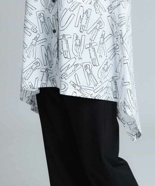 HIROKO KOSHINO / ヒロココシノ シャツ・ブラウス | 【洗濯機で洗える/日本製】イラスト柄ブロードシャツ | 詳細6