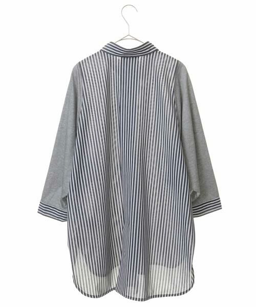 HIROKO KOSHINO / ヒロココシノ シャツ・ブラウス | 【洗える】ハイブリットストライプシャツ | 詳細1
