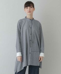 HIROKO KOSHINO / ヒロココシノ チュニック | 【洗濯機で洗える】ハイブリットストライプチュニックシャツ