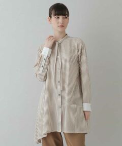 HIROKO KOSHINO / ヒロココシノ チュニック | 【洗濯機で洗える】ハイブリットストライプチュニックシャツ