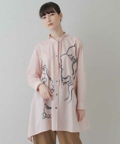 HIROKO KOSHINO / ヒロココシノ チュニック | 【洗濯機で洗える/日本製】プロフィールプリントストライプチュニック