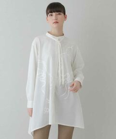 HIROKO KOSHINO / ヒロココシノ チュニック | 【洗濯機で洗える/日本製】プロフィールプリントストライプチュニック