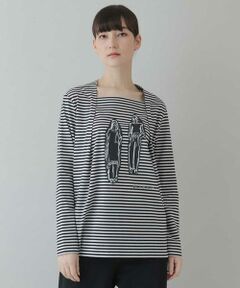 HIROKO KOSHINO / ヒロココシノ カットソー | 【洗える/日本製】コットン天竺ボーダーカットソー