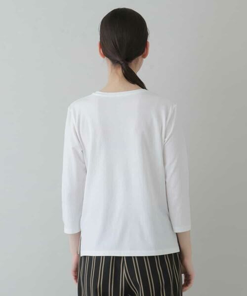 HIROKO KOSHINO / ヒロココシノ カットソー | 【洗濯機で洗える/日本製】オリジナルイラスト7分袖Tシャツ | 詳細2