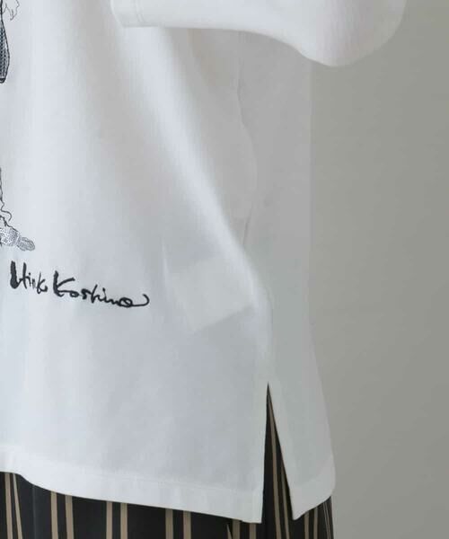 HIROKO KOSHINO / ヒロココシノ カットソー | 【洗濯機で洗える/日本製】オリジナルイラスト7分袖Tシャツ | 詳細6