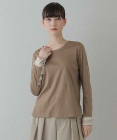 HIROKO KOSHINO / ヒロココシノ カットソー | 【洗える】ストライプジョイントカットソー