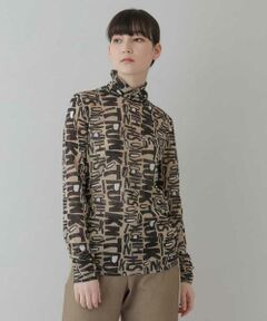 HIROKO KOSHINO / ヒロココシノ カットソー | 【洗濯機で洗える/日本製】ロゴ柄チュールトップス