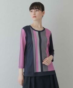 HIROKO KOSHINO / ヒロココシノ カットソー | 【洗濯機で洗える/日本製】イレギュラーストライプトップス