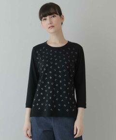 HIROKO KOSHINO / ヒロココシノ カットソー | 【洗濯機で洗える/日本製】ランダムロゴベア天竺カットソー