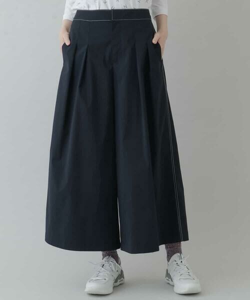 HIROKO KOSHINO / ヒロココシノ その他パンツ | 【洗濯機で洗える】ストレッチタフタパンツ(ネイビー)