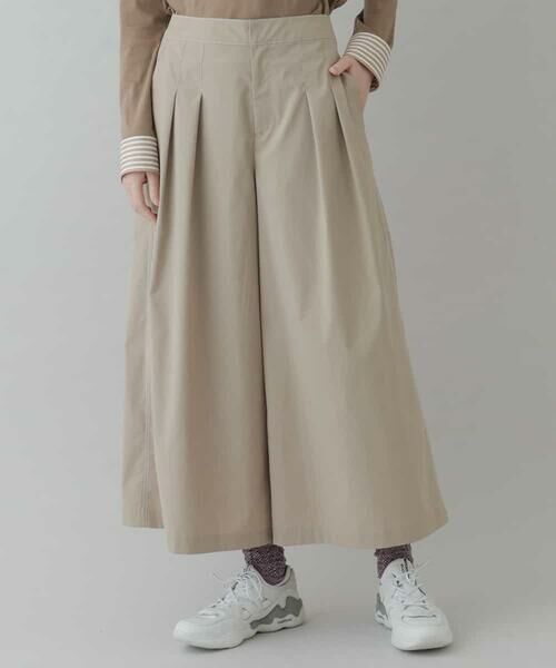 HIROKO KOSHINO / ヒロココシノ その他パンツ | 【洗濯機で洗える】ストレッチタフタパンツ(ベージュ)